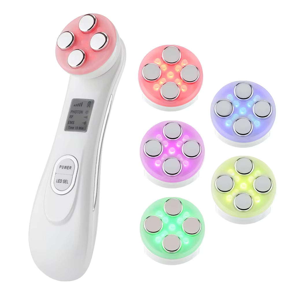 5 Colors RF Radio Frequency Facial LED Photon Beauty Device Face Wrinkle Removal Lifting Tighten Skin Care Machine