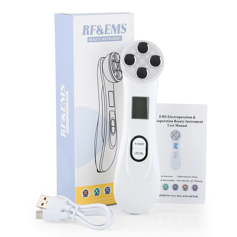 5 Colors RF Radio Frequency Facial LED Photon Beauty Device Face Wrinkle Removal Lifting Tighten Skin Care Machine