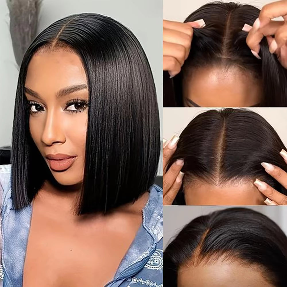 Bob Wig Human Hair 13X4 Frontal Lace Wigs for Black Women HD Bob Lace Front Wigs Human Hair Glueless Wigs Pre Plucked Wig