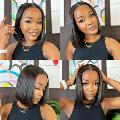 Bob Wig Human Hair 13X4 Frontal Lace Wigs for Black Women HD Bob Lace Front Wigs Human Hair Glueless Wigs Pre Plucked Wig