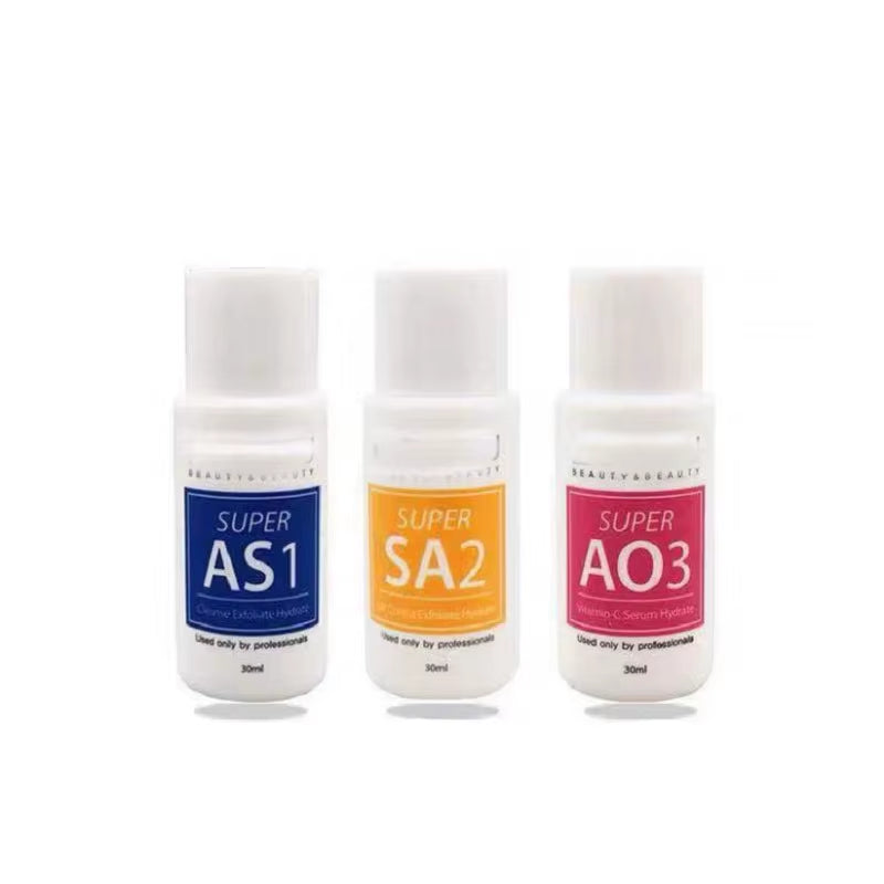 3Pcs*30Ml Concentrated Aqua Peeling Solution AS1 SA2 AO3 Serum for Dermabrasion Beauty Machine Deep Cleansing Face Care