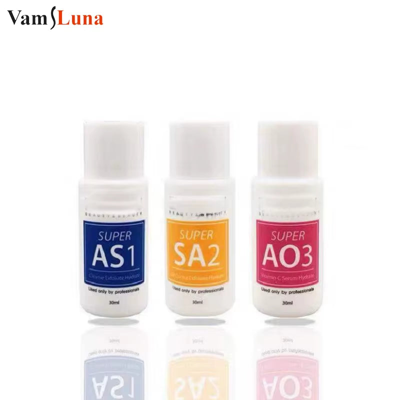 3Pcs*30Ml Concentrated Aqua Peeling Solution AS1 SA2 AO3 Serum for Dermabrasion Beauty Machine Deep Cleansing Face Care